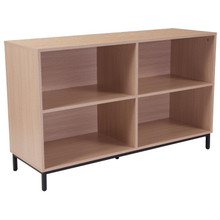 Dudley 4 Shelf 29.5"H Open Bookcase Storage in Oak Wood Grain Finish [FLF-NAN-JH-1764-GG]