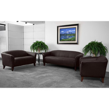 HERCULES Imperial Series Brown LeatherSoft Loveseat [FLF-111-2-BN-GG]