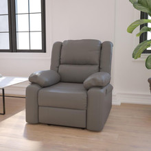 Harmony Series Gray LeatherSoft Recliner [FLF-BT-70597-1-GY-GG]