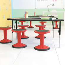 Carter Adjustable Height Kids Flexible Active Stool for Classroom and Home with Non-Skid Bottom in Red, 14" - 18" Seat Height [FLF-AY-9001S-RD-GG]
