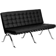 HERCULES Flash Series Black LeatherSoft Loveseat with Curved Legs [FLF-ZB-FLASH-801-LS-BK-GG]