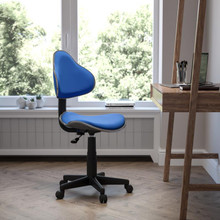 Blue Fabric Swivel Ergonomic Task Office Chair [FLF-BT-699-BLUE-GG]