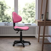 Pink Fabric Swivel Ergonomic Task Office Chair [FLF-BT-699-PINK-GG]