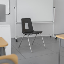 Advantage Black Student Stack School Chair - 16-inch [FLF-ADV-SSC-16BLK]