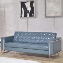 HERCULES Lesley Series Contemporary Gray LeatherSoft Sofa with Encasing Frame [FLF-ZB-LESLEY-8090-SOFA-GY-GG]