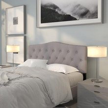 Cambridge Tufted Upholstered Queen Size Headboard in Light Gray Fabric [FLF-HG-HB1708-Q-LG-GG]