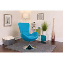 Egg Series Aqua Fabric Side Reception Chair [FLF-CH-162430-AQ-FAB-GG]
