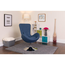 Egg Series Blue Fabric Side Reception Chair [FLF-CH-162430-BL-FAB-GG]