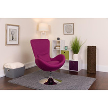 Egg Series Magenta Fabric Side Reception Chair [FLF-CH-162430-MAG-FAB-GG]