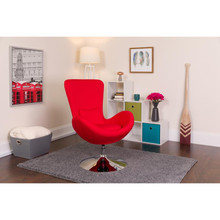 Egg Series Red Fabric Side Reception Chair [FLF-CH-162430-RED-FAB-GG]