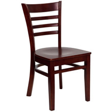 HERCULES Series Ladder Back Mahogany Wood Restaurant Chair [FLF-XU-DGW0005LAD-MAH-GG]