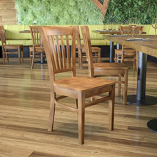 HERCULES Series Vertical Slat Back Natural Wood Restaurant Chair [FLF-XU-DGW0008VRT-NAT-GG]