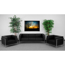 HERCULES Imagination Series Black LeatherSoft Sofa & Chair Set [FLF-ZB-IMAG-SET3-GG]
