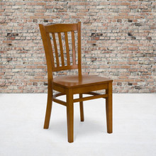 HERCULES Series Vertical Slat Back Cherry Wood Restaurant Chair [FLF-XU-DGW0008VRT-CHY-GG]