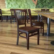 HERCULES Series Vertical Slat Back Walnut Wood Restaurant Chair [FLF-XU-DGW0008VRT-WAL-GG]