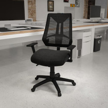 High Back Black Mesh Multifunction Swivel Ergonomic Task Office Chair with Adjustable Arms [FLF-HL-0017-GG]