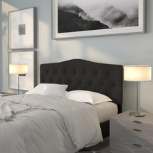 Cambridge Tufted Upholstered Queen Size Headboard in Black Fabric [FLF-HG-HB1708-Q-BK-GG]