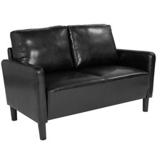 Washington Park Upholstered Loveseat in Black LeatherSoft [FLF-SL-SF918-2-BLK-GG]