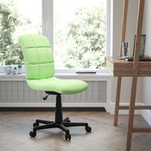 Mid-Back Green Quilted Vinyl Swivel Task Office Chair [FLF-GO-1691-1-GREEN-GG]