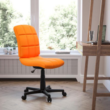 Mid-Back Orange Quilted Vinyl Swivel Task Office Chair [FLF-GO-1691-1-ORG-GG]