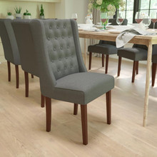 HERCULES Preston Series Gray Fabric Tufted Parsons Chair [FLF-QY-A91-GY-GG]
