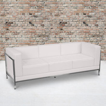 HERCULES Imagination Series Contemporary Melrose White LeatherSoft Sofa with Encasing Frame [FLF-ZB-IMAG-SOFA-WH-GG]