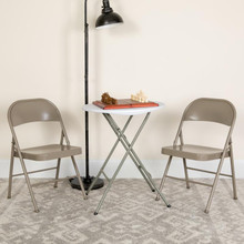2 Pack HERCULES Series Double Braced Gray Metal Folding Chair [FLF-2-BD-F002-GY-GG]