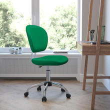 Mid-Back Bright Green Mesh Padded Swivel Task Office Chair with Chrome Base [FLF-H-2376-F-BRGRN-GG]