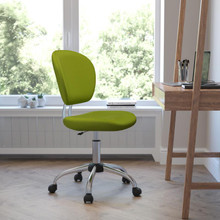 Mid-Back Apple Green Mesh Padded Swivel Task Office Chair with Chrome Base [FLF-H-2376-F-GN-GG]
