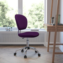 Mid-Back Purple Mesh Padded Swivel Task Office Chair with Chrome Base [FLF-H-2376-F-PUR-GG]