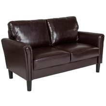Bari Upholstered Loveseat in Brown LeatherSoft [FLF-SL-SF920-2-BRN-GG]