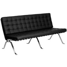 HERCULES Flash Series Black LeatherSoft Sofa with Curved Legs [FLF-ZB-FLASH-801-SOFA-BK-GG]
