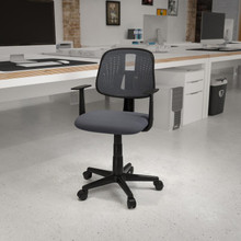 Flash Fundamentals Mid-Back Gray Mesh Swivel Task Office Chair with Pivot Back and Arms, BIFMA Certified [FLF-LF-134-A-GY-GG]