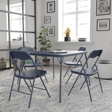 5 Piece Navy Folding Card Table and Chair Set [FLF-JB-1-NV-GG]