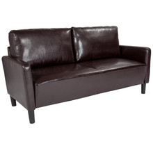 Washington Park Upholstered Sofa in Brown LeatherSoft [FLF-SL-SF918-3-BRN-GG]