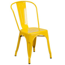 Commercial Grade Yellow Metal Indoor-Outdoor Stackable Chair