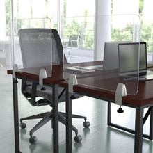 Clear Acrylic Desk Partition, 18"H x 23"L (Hardware Included) [FLF-BR-DDIA-4558-GG]