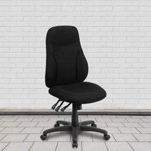 High Back Black Fabric Multifunction Swivel Ergonomic Task Office Chair [FLF-BT-90297H-GG]