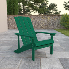 Charlestown All-Weather Poly Resin Wood Adirondack Chair in Green [FLF-JJ-C14501-GRN-GG]