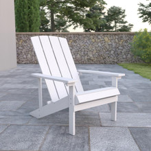 Charlestown All-Weather Poly Resin Wood Adirondack Chair in White [FLF-JJ-C14501-WH-GG]