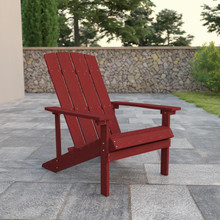 Charlestown All-Weather Poly Resin Wood Adirondack Chair in Red [FLF-JJ-C14501-RED-GG]
