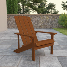 Charlestown All-Weather Poly Resin Wood Adirondack Chair in Teak [FLF-JJ-C14501-TEAK-GG]