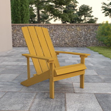 Charlestown All-Weather Poly Resin Wood Adirondack Chair in Yellow [FLF-JJ-C14501-YLW-GG]