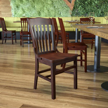 HERCULES Series School House Back Walnut Wood Restaurant Chair [FLF-XU-DG-W0006-WAL-GG]