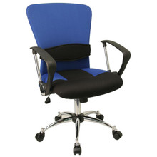 Mid-Back Blue Mesh Swivel Task Office Chair with Adjustable Lumbar Support and Arms [FLF-LF-W23-BLUE-GG]