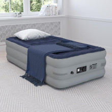 18 inch Air Mattress with ETL Certified Internal Electric Pump and Carrying Case - Twin [FLF-WG-AM101-18-T-GG]
