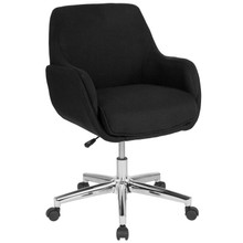 Rochelle Home and Office Upholstered Mid-Back Chair in Black Fabric [FLF-BT-1172-BLK-F-GG]