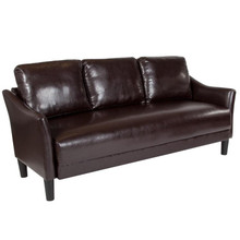 Asti Upholstered Sofa in Brown LeatherSoft [FLF-SL-SF915-3-BRN-GG]
