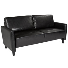 Candler Park Upholstered Sofa in Black LeatherSoft [FLF-SL-SF919-3-BLK-GG]