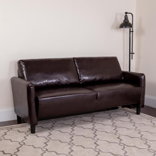 Candler Park Upholstered Sofa in Brown LeatherSoft [FLF-SL-SF919-3-BRN-GG]